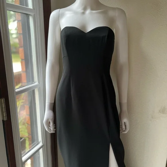 Vintage Alex Evenings sweetheart strapless dress with slit - Picture 3 of 14